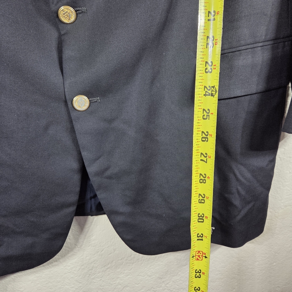 H. Freeman & Son 42 Navy Blue Sport Coat Blazer Jacket Solid 100% Wool - Picture 16 of 16